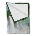 thumbnail image 2 of Waterfall Soft Flannel Fleece Throw Blanket, Image of a Grand Waterfall with Swans in the Lake Sunny Day Nature Print, Cozy Plush for Indoor and Outdoor Use, 50" x 70", Blue Green White, by Ambesonne, 2 of 5