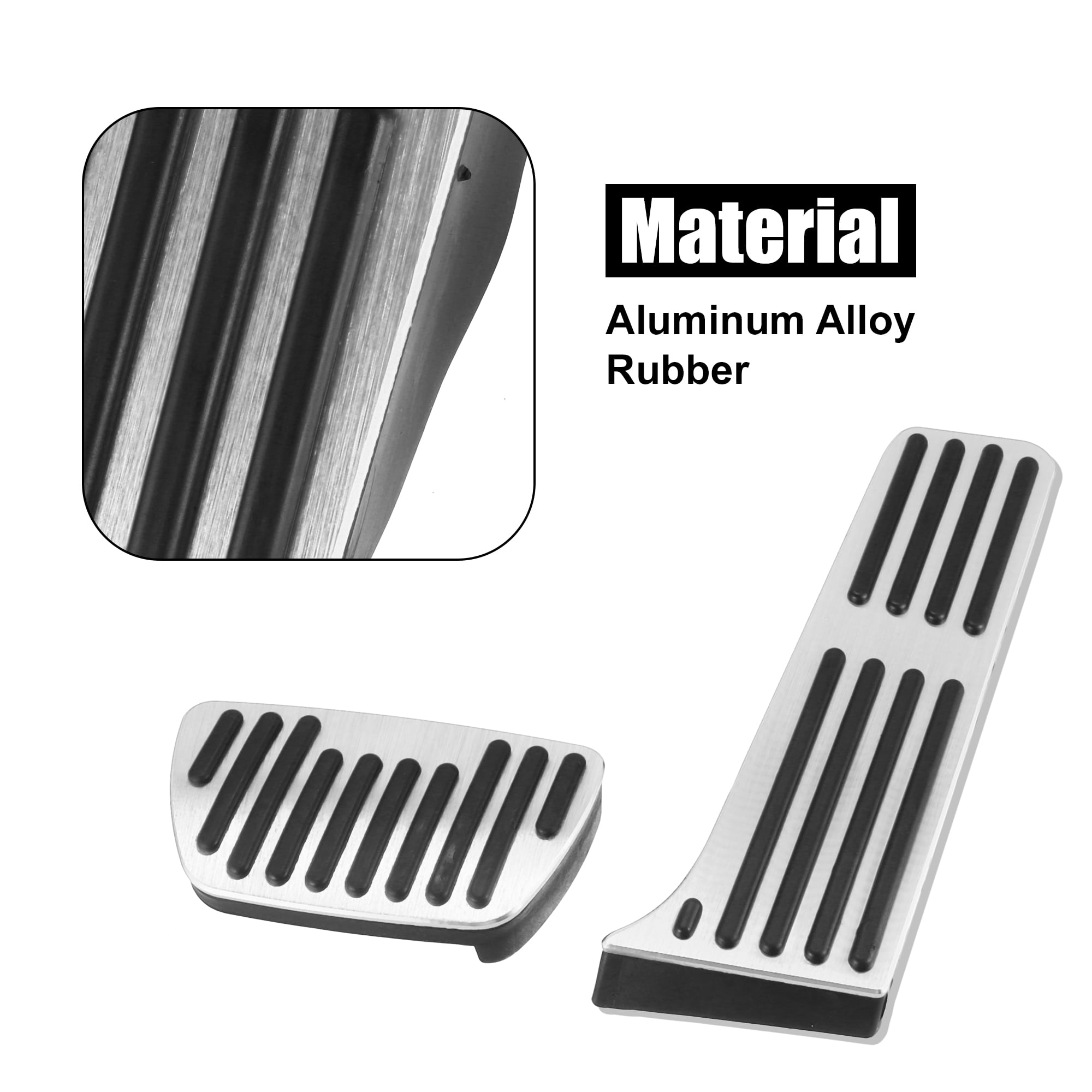 1 Set Anti Slip Brake and Gas Accelerator Pedal Covers Foot Pedal Pads for Toyota RAV4 Avalon Camry Silver Tone