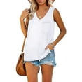 thumbnail image 3 of WTXUE Tank Tops Sleeveless, Scoop Neck Tees for Women Top V-Neck Outdoor Causal T-shirt Workwear for Women White XXL, 3 of 8