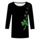 thumbnail image 4 of RKSTN St Patricks Day 3/4 Sleeve Tops for Women Oversized Crewneck St Paddy's Day Lucky Shamrocks Graphic Print T Shirt Womens Casual Solid Plus Size Round Neck Loose Three Quarter Sleeve Shirts, 4 of 6