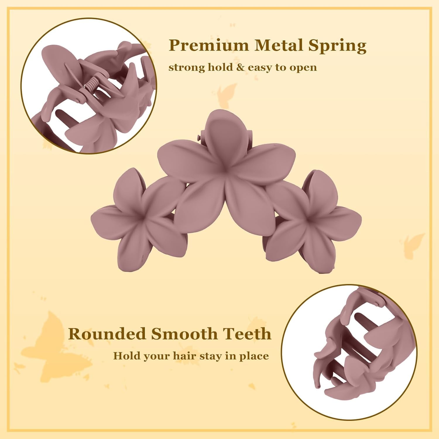 WX 4 Pcs Large Matte Non-Slip Claw Hair Clips for Thick Hair - Strong Hold Jaw Clips and Accessories for Women & Girls