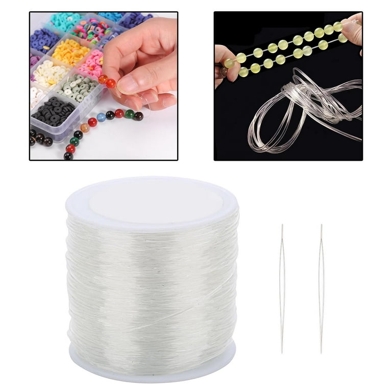 Stretchy Bracelet String, 2 Rolls 1.5 mm Elastic String Cord for