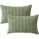 thumbnail image 1 of Pack Of 2 Corduroy Decorative Throw Pillow Covers 12x20 Inch Soft Boho Striped Pillow Covers Modern Farmhouse Home Decor For Spring Sofa Living Room C, 1 of 5