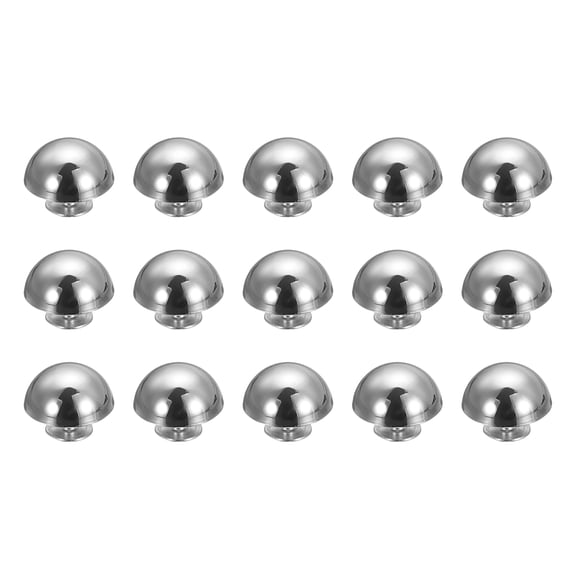 Uxcell 15 Pcs Round Studs Rivets, 15mm Metal Decoration Screw Back Studs, Silver