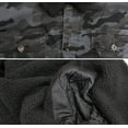 thumbnail image 3 of Men’s Black Camo Pattern Sherpa Fleece Lined Stretch Denim Trucker Jean Jacket (M), 3 of 3