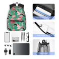 thumbnail image 5 of Haiem Tropical Flamingo Lightweight Backpack for School, Classic Basic Water Resistant Casual Daypack for Travel with Bottle Side Pockets, 5 of 7