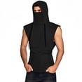 thumbnail image 4 of RYDCOT Men's Sleeveless Mesh Hoodie Shirts with Face Mask Athletic Workout Hooded Tank Tops Gym Muscle Cut off T Shirt Vest with Pocket Black, 4 of 8