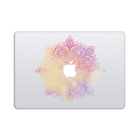 Laptop Stickers Macbook Decal - Removable Vinyl w/ GLOWING APPLE LOGO DIECUT - Mandala Decal Milky Way Colorful Skin for MacBook Air Pro 13 15 inch Mac Retina - Best Decorative Sticker (Best Monitor Macbook Pro Retina)