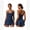 Blue, variant on IWEMEK Women's Tennis Dresses Twist Front Split Ruffle Cami Dress with shorts Golf Active Dress