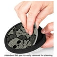 thumbnail image 3 of Silicone Non-Slip Drink Coasters with Removable Printed Absorbent Felt Pad - Set of 4 - Paisley Skulls, 3 of 3