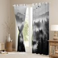 thumbnail image 3 of jejeloiu Tropical Botanical Pine Curtains Pack of 2 (42x84 Each),Natural Landscape Mountain Curtains Blackout,Gray Black Bedroom Curtains For Adults,Luxury Bedroom Decor, 3 of 6