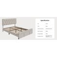 thumbnail image 2 of Senfot Queen Size Bed Frame with Diamond Tufted Headboard, Upholstered Platform Bed Frame with Storage Drawer, Sturdy Wooden Slats Support, No Box Spring Needed,Noise-Free, Beige, 2 of 9