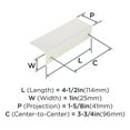 thumbnail image 2 of Amerock Edge Pulls 3-3/4 inch (96mm) Center-to-Center Polished Nickel Cabinet Edge Pull, 25 Pack, 2 of 4