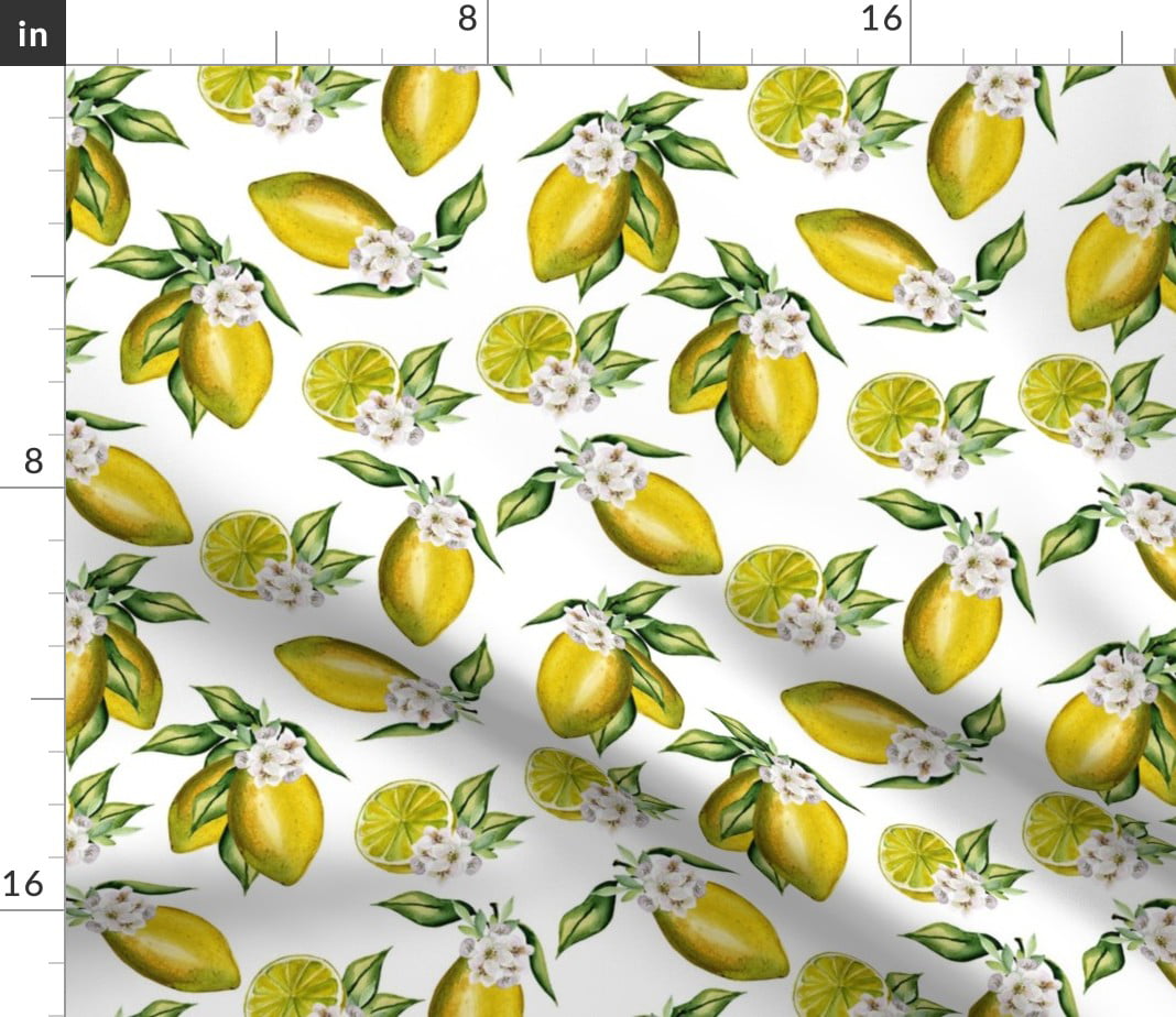 108 Wx70 H AMFD Lemon Shower Curtain Summer Fruits Watercolor Citrus Bright Nature Allover Flowers Leaves Botanical Elegant Exotic Modern Fashion Fabric Bathroom Decor Set with Hooks, 
