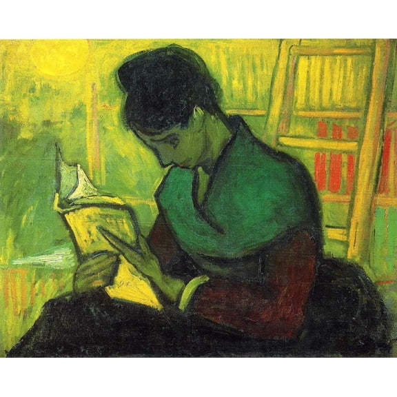 Wall Art Impressions 18x15in Photographic Quality Poster The Novel Reader - Vincent Van Gogh Image