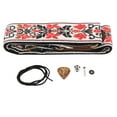 thumbnail image 2 of Guitar Guitar Strap Leather Head For Acoustic Electric Embroidered  Vintage Floral Pattern, 2 of 8