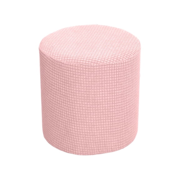 Stretchy Round Ottoman Slipcover, Waterproof Jacquard Stool Cover, Elastic All-Inclusive Round Footrest Protector for Pouf, Footstool, Vanity Chair and Home Decor