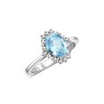 thumbnail image 4 of RYLOS Rings for Women Sterling Silver Ring with 7X5MM Oval Gemstone &  Sparkling Diamonds December Blue Topaz Jewelry Size 10, 4 of 8