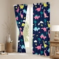 thumbnail image 3 of Manfei Teens Children Cute Dinosaur Curtains Pack of 2 (42x84 Each),Kawaii Wildlife Dino Curtains Blackout,Cute Woodland Animal Bedroom Curtains,Luxury Bedroom Decor, 3 of 6
