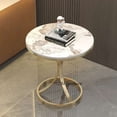 thumbnail image 2 of Mesa de centro minimalista, mesas auxiliares únicas redondas modernas de oro blanco, muebles de sala de estar Koffietafels nórdicos simples de lujo, 2 of 4
