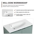thumbnail image 4 of 36" Floating Bathroom Vanity with Sink, Single Sink Wall Mounted Bathroom Storage Vanity Cabinet, Modern Bathroom Cabinet with Seamless Drop-Shaped Resin Sink and Hidden Metal Handles, Green, 4 of 9