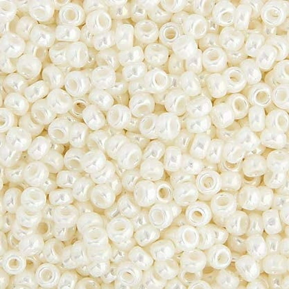 Miyuki Japanese Glass Seed Beads 22gms 11/0 in Ivory Pearl Ceylon