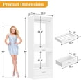 thumbnail image 5 of iSunirm 23.6'' Closet System, Freestanding Closet Organizer with Drawer, Hanging Rod & Pants Rack, Closet Storage Unit for Bedroom or Walk-in Closet, White, 5 of 8