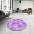 thumbnail image 3 of Ahgly Company Indoor Round Patterned Tyrian Purple Area Rugs, 5' Round, 3 of 6