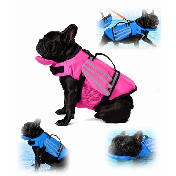 Dog Life Jacket with Chin Float Angel Wings Swim Vest Bundle (Pink,X-Small) | Dog Life Jacket with Chin Float Fits Chest 16.1-20.8in Only Waterproof Oxford Nylon