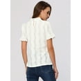 thumbnail image 3 of DARING DIVA Ruffle Puff Short Sleeve Crochet Eyelet Blouse XS White, 3 of 6