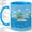 Blue, variant on Tropical Cruise Ship Accent Mug, 11oz Ceramic Coffee Cup for Travel Fans