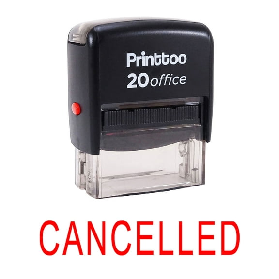 Printtoo Office Stationary Custom Stamp CANCELLED Self Inking Rubber Stamp-Red