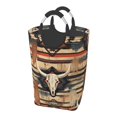 thumbnail image 1 of DouZhe 50L Rectangular Laundry Basket, Colorful Ethnic Cow Skulls Prints Waterproof Foldable Laundry Hamper with Aluminum Handles, 1 of 6