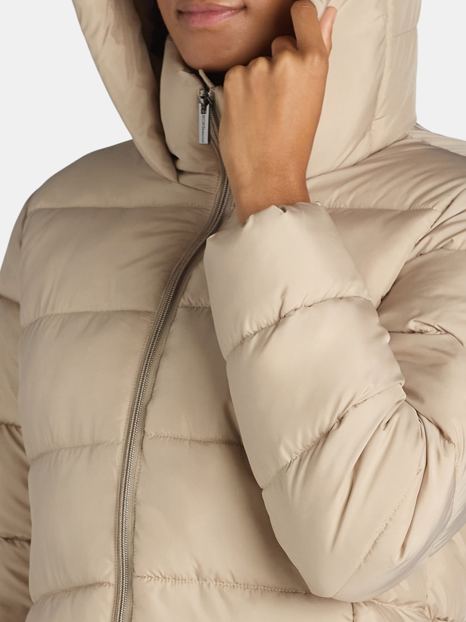 BCBG Paris Women's and Women's Plus Long Hooded Puffer Coat, Sizes S-3X