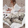 thumbnail image 3 of Pack of 2 Outdoor Pillow Covers, Running Horse Animal Retro Newspaper Pattern Waterproof Square Throw Pillowcase Cushion Decorative Pillow Covers for Couch Patio Tent, 20x12 in, 3 of 6