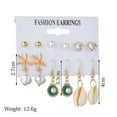 thumbnail image 2 of FOLOYORI 6 Pares Aretes Decorativos De Concha Marina Y De Mar Para Uso Diario, 2 of 8