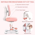 thumbnail image 5 of Costway Kids Study Chair with Adjustable Double Backrest, Footrest, Seat Height & Depth Pink, 5 of 11