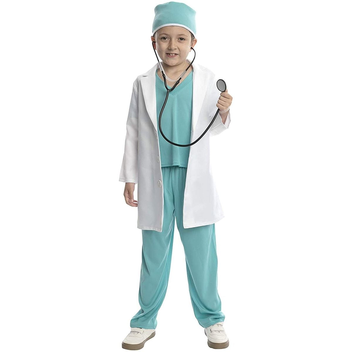 Surgeon Costume for Kids Halloween Party Cosplay Accessories, Doctor Pretend Play Dress Up Outfit, Blue, Size X Large