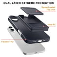 thumbnail image 4 of Designed for iPhone 16 Wallet Phone Case,Built-in Mirror,With Card Holder(Hold 4-5 Cards and Folding Money),Heavy Duty Shockproof Military Grade Protection Rugged Phone Case,Black, 4 of 7