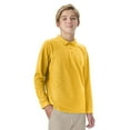 thumbnail image 5 of Classroom School Uniforms Big Kid Long Sleeve Pique Polo CR835Y, XL, Gold, 5 of 7