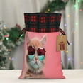 thumbnail image 5 of Honeii Cool Cat Pink Sunglasses Print Small Burlap Bags,Christmas Drawstring Treat Bags Gift Bags Reusable Candy Goodie Wrapping Bags for Holiday Party Favors Supplies -Black, 5 of 8