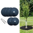 thumbnail image 3 of xinxixnxx 6Pcs Non Woven Cloth Tree Protection Weed Mats with Stakes for Gardens Plant, 3 of 9
