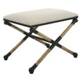 thumbnail image 2 of Benjara BM309570 24 in. Iron Frame & Upholstery Cusioned Seat Accent Stool, Black & Off White, 2 of 2
