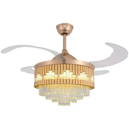 

Oukaning 42 Ceiling Fan LED Light Chandelier Hanging Pedent Lamp Remote Dimmable
