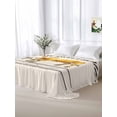 thumbnail image 5 of Farmhouse Cow California King Size Flat Sheet, Wrinkleproof & Fadeproof Cooling Flat Bed Sheet Only, Vintage Animal Life Better Abstract Text Breathable Soft Bedding Top Sheets 108 x 98 Inches, 5 of 8