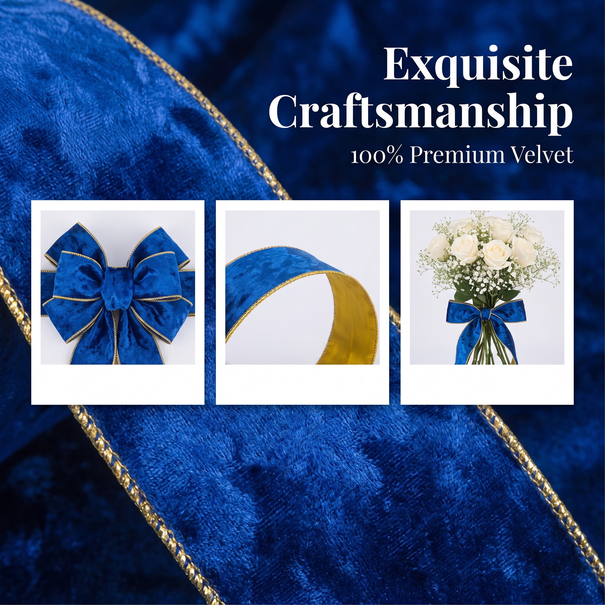 Unique Bargains Extra Wide Decorative Ribbon for Gift Decoration Use Blue 9.8 Yard