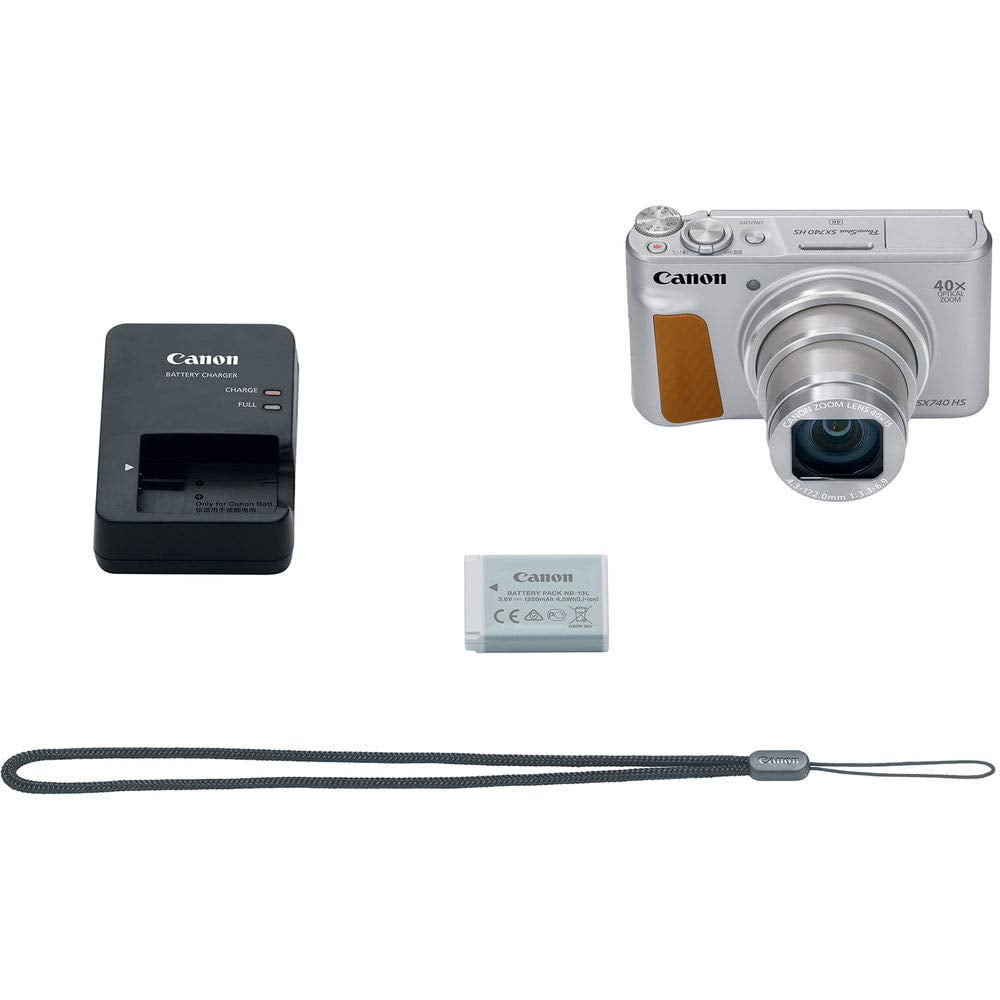 Canon PowerShot SX740 HS Digital Camera (Silver) - with Memory