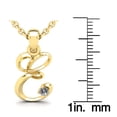 thumbnail image 5 of SuperJeweler E Initial Necklace in 14 Karat Yellow Gold, Diamond Accent and Swirly, With Free 18 inch Cable Chain, for Women, 5 of 6