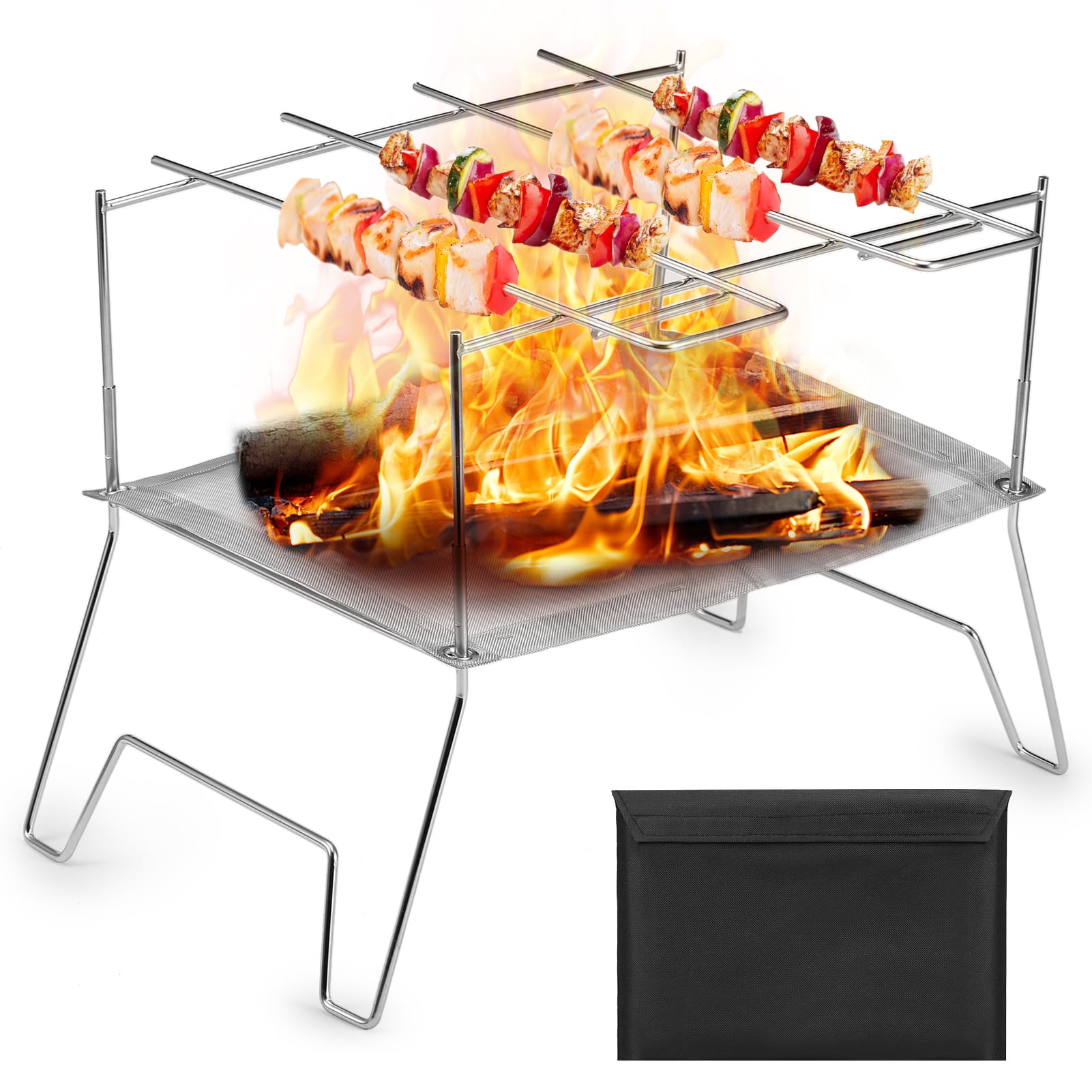 Collapsible Barbecue Grill Camp Grill Mini Grill Outdoor Stainless Steel  Firewood Stand Portable Charcoal Camping Picnic Tool For Home Park Kitchen  BBQ Use | Walmart Canada