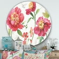 thumbnail image 3 of Designart 'Red Springflowers and Handpainted Butterfly' Farmhouse Metal Circle Wall Art, 3 of 3
